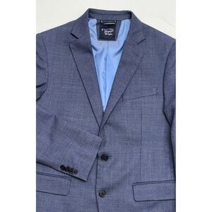 Penguin Osman's Blue/Gray Birdseye Wool Blend w/Stretch Sport Coat 38S RN62815